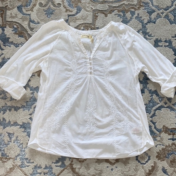 Faded Glory White Boho Top Size Small - Picture 1 of 6